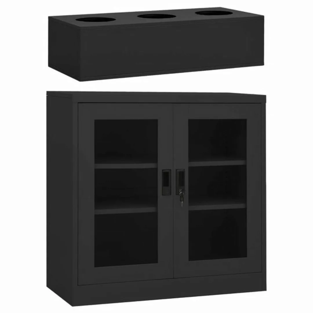 Büroschrank Mit Pflanzkasten Anthrazit 90x40x113 Cm Stahl günstig online kaufen