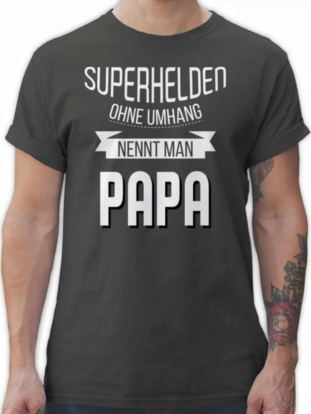 Shirtracer T-Shirt Superhelden ohne Umhang nennt man Papa Papa günstig online kaufen