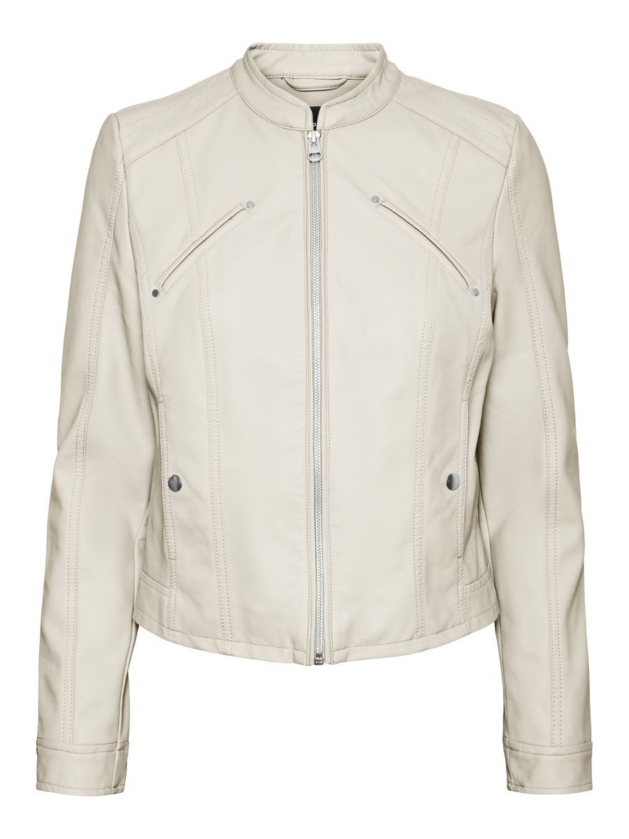 VERO MODA Kunstleder Jacke Damen Beige günstig online kaufen