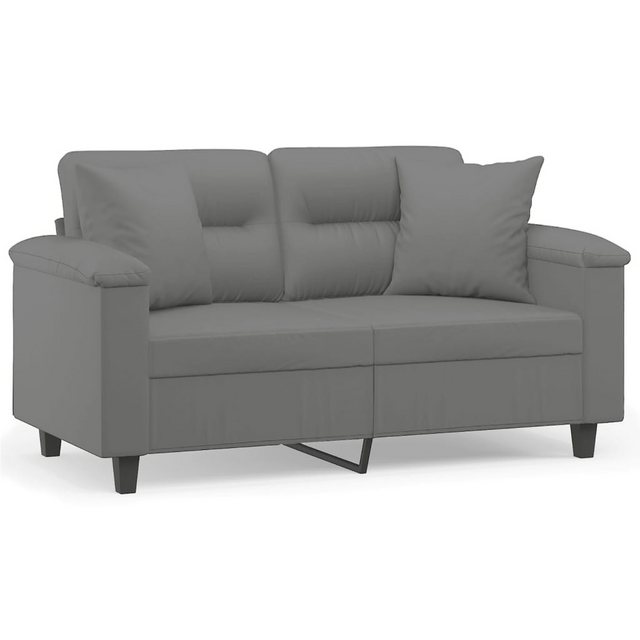 vidaXL Sofa 2-Sitzer-Sofa mit Kissen Dunkelgrau 120 cm Mikrofasergewebe günstig online kaufen