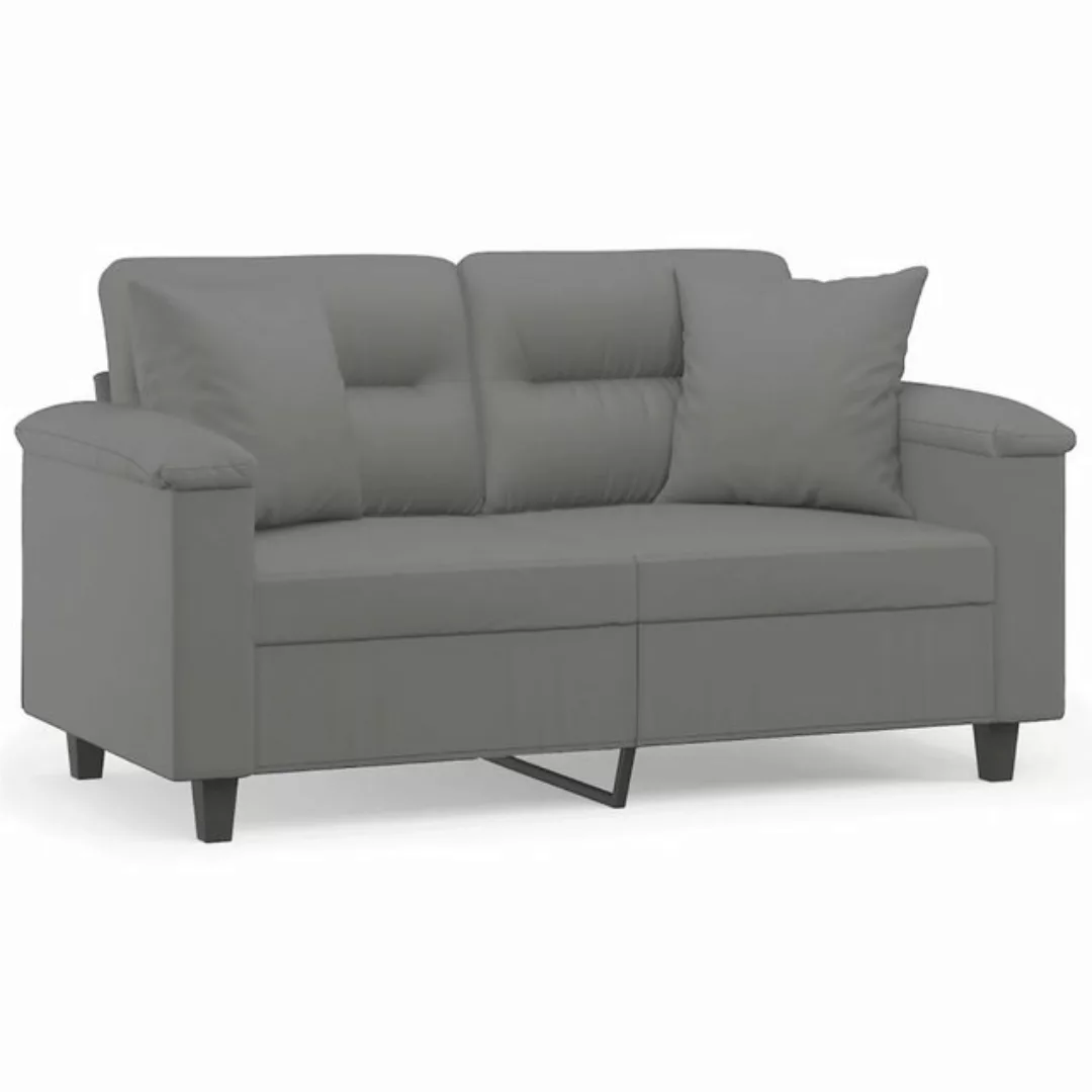 vidaXL Sofa, 2-Sitzer-Sofa mit Kissen Dunkelgrau 120 cm Mikrofasergewebe günstig online kaufen