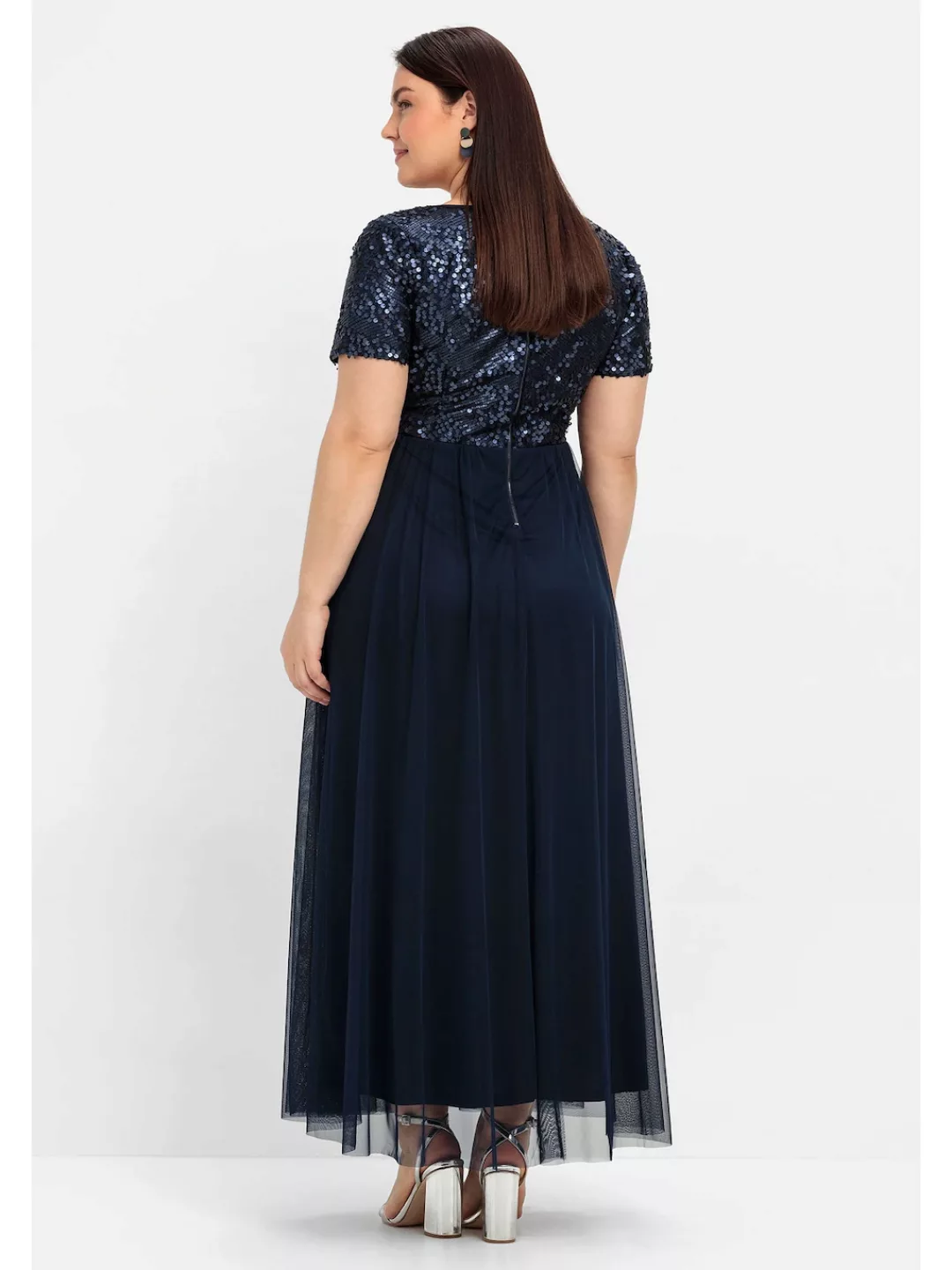 Sheego Abendkleid "Große Größen", in A-Linie mit Pailletten günstig online kaufen