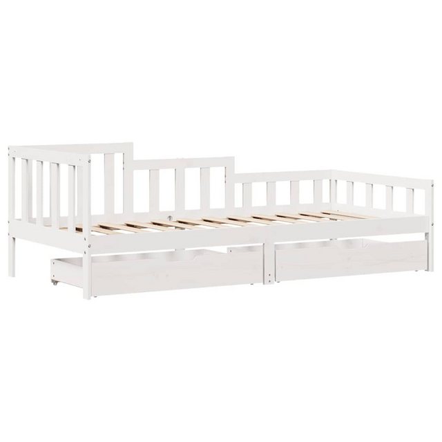 vidaXL Bett Tagesbett mit Schubladen Weiß 80x200 cm Kiefernholz günstig online kaufen