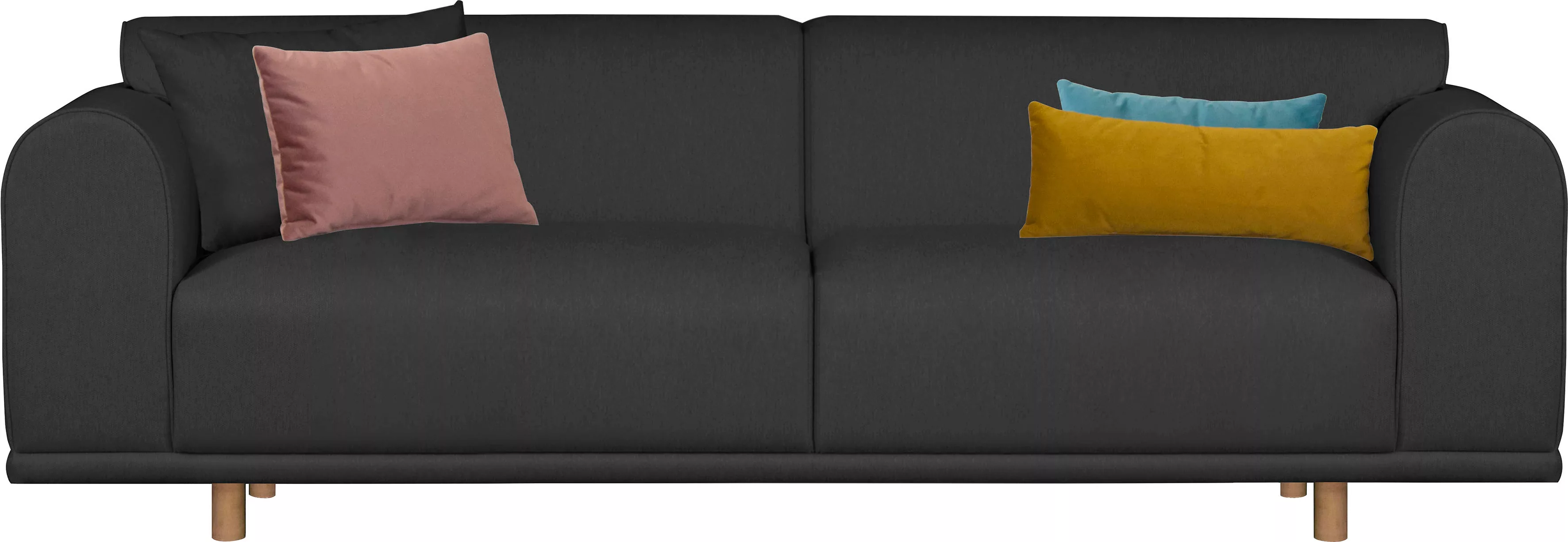 andas 3-Sitzer Maroon, in skandinavischem Design, mit losen Kissen günstig online kaufen