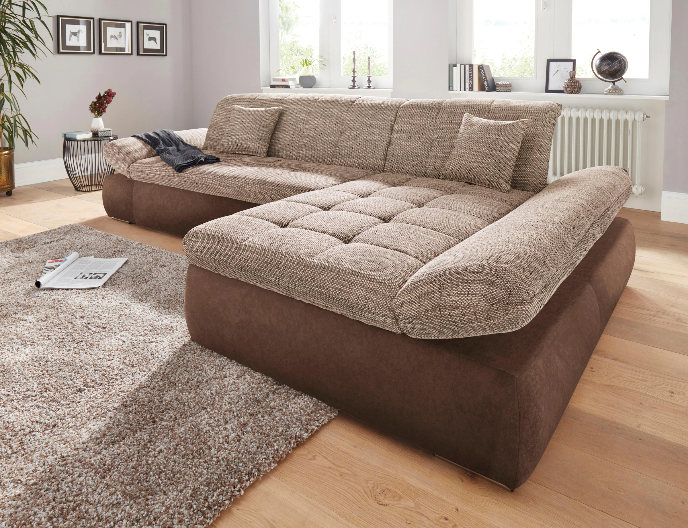 DOMO collection Ecksofa "NMoric incl. Zierkissen B/T/H: 273/216/80 cm L-For günstig online kaufen