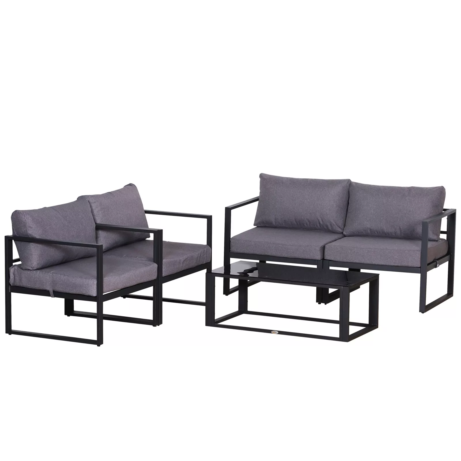 Outsunny 4 teiliges Gartenmöbel Set, kombinierbar, mit hoher Belastbarkeit, günstig online kaufen