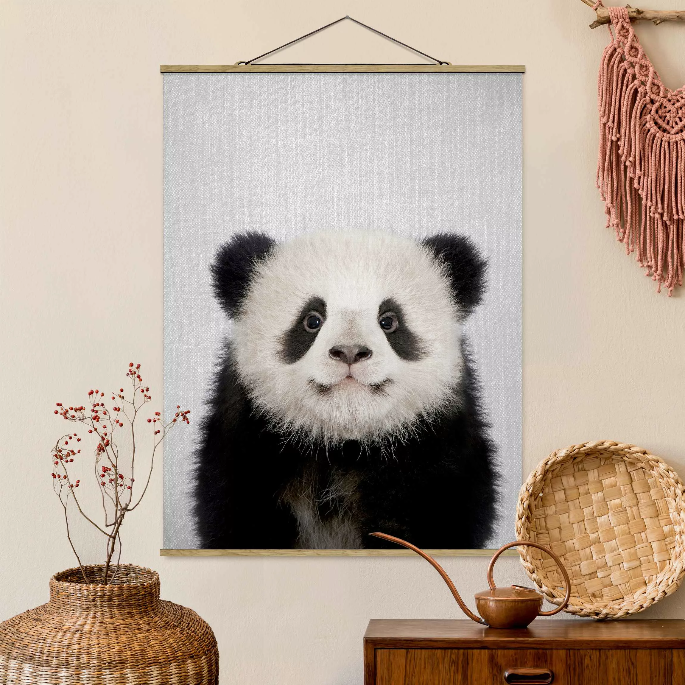 Stoffbild mit Posterleisten Baby Panda Prian günstig online kaufen