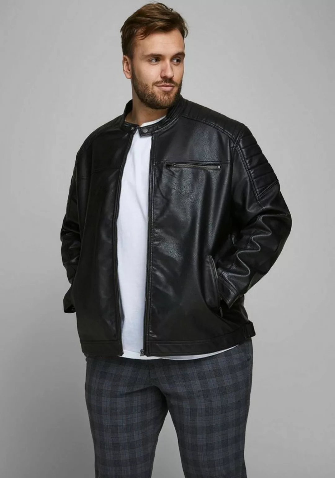 Jack & Jones PlusSize Bikerjacke ROCKY JACKET bis Größe 6XL günstig online kaufen