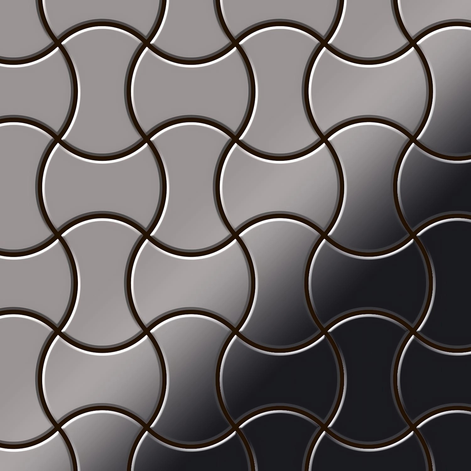 ALLOY Mosaik Fliese Massiv Metall Titan Hochglanz Dunkelgrau 1,6mm Infinit- günstig online kaufen