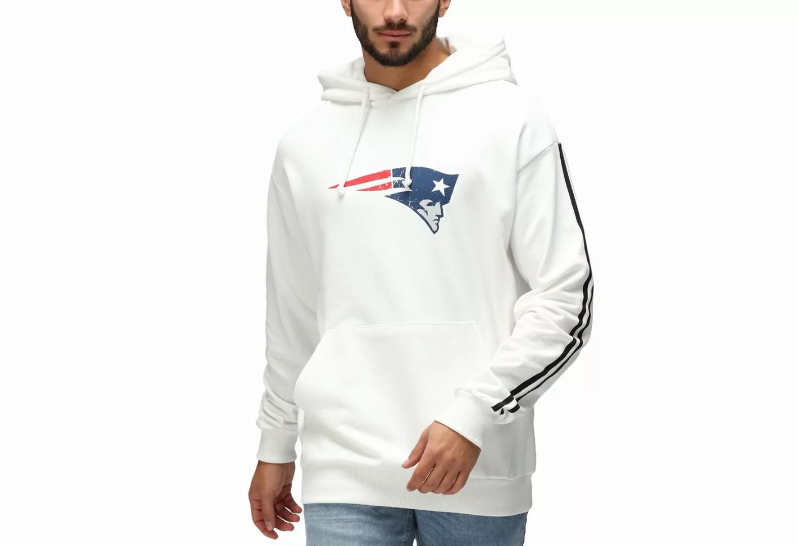 Recovered Kapuzenpullover Re:covered NFL New England Patriots ecru günstig online kaufen