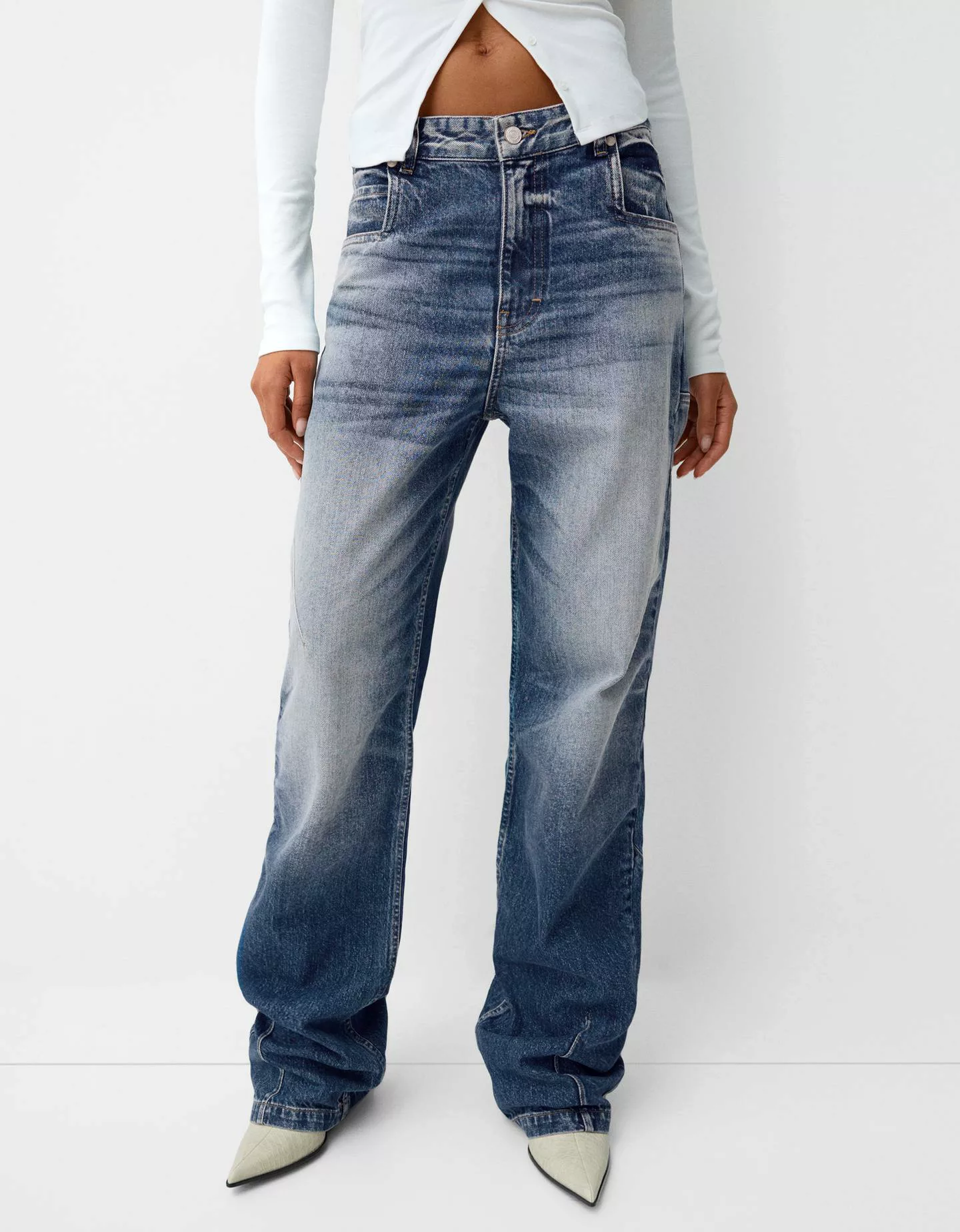 Bershka Baggy-Jeans Im Loose-Fit Damen 40 Blau günstig online kaufen