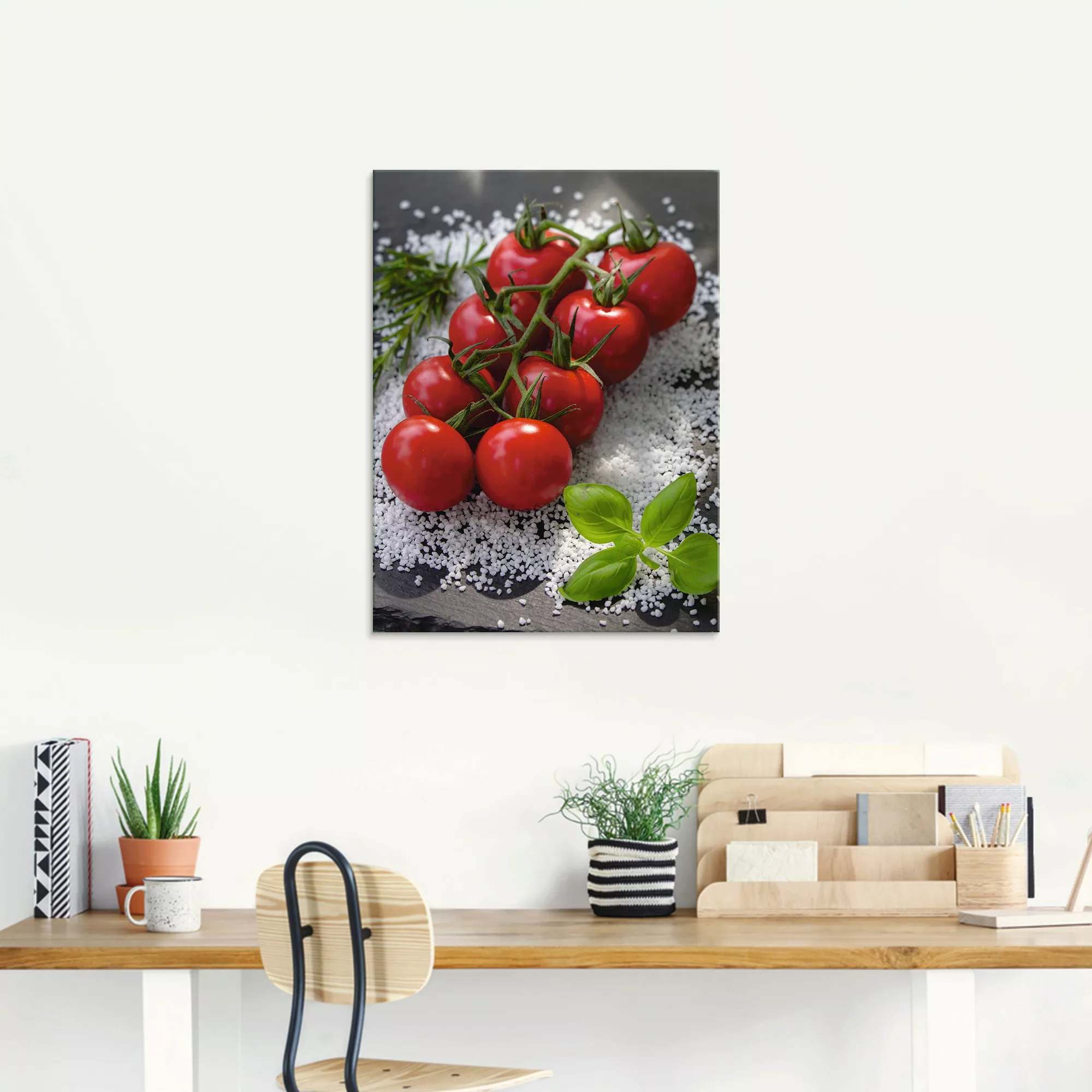 Artland Glasbild »Tomaten Rispe auf Salz«, Lebensmittel, (1 St.) günstig online kaufen