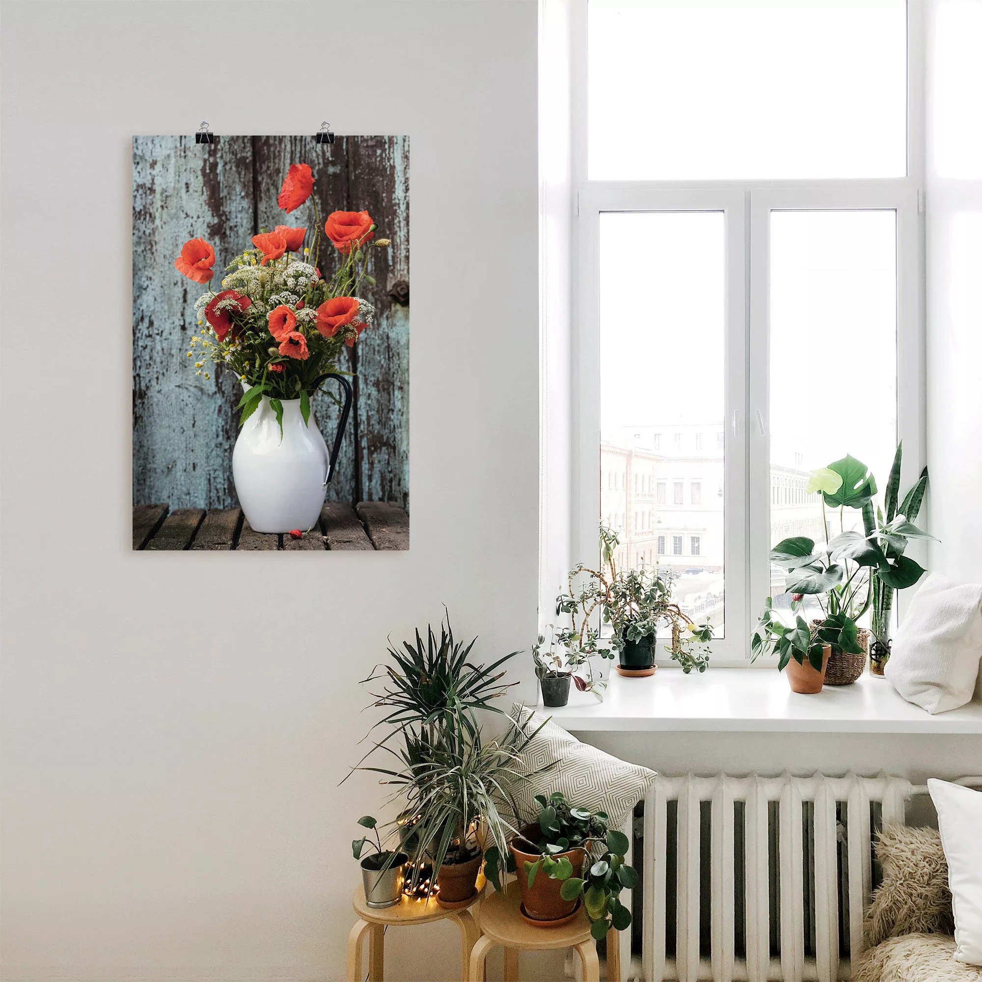 Artland Wandbild »Krug mit Mohnblumen«, Blumen, (1 St.), als Alubild, Outdo günstig online kaufen