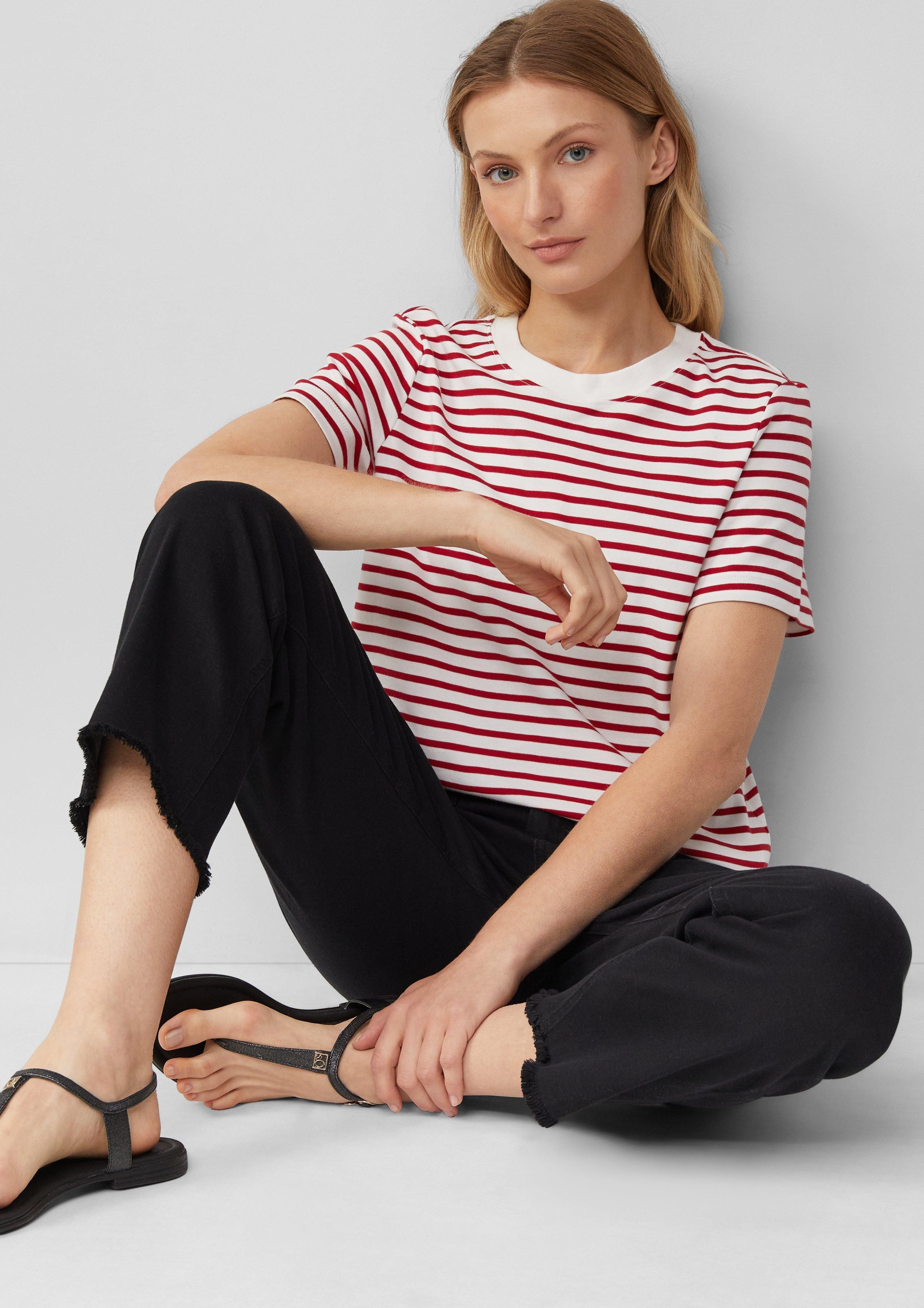s.Oliver T-Shirt mit Streifen Muster günstig online kaufen