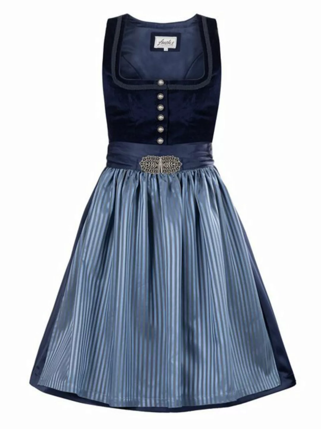 Trachten24.de Dirndl Midi Dirndl Doro blau (2-tlg) Rockteil 65cm günstig online kaufen