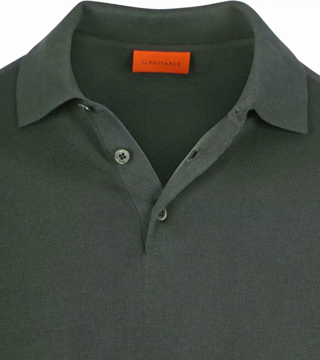 Suitable Compact Cotton Poloshirt Dunkelgrün - Größe XL günstig online kaufen