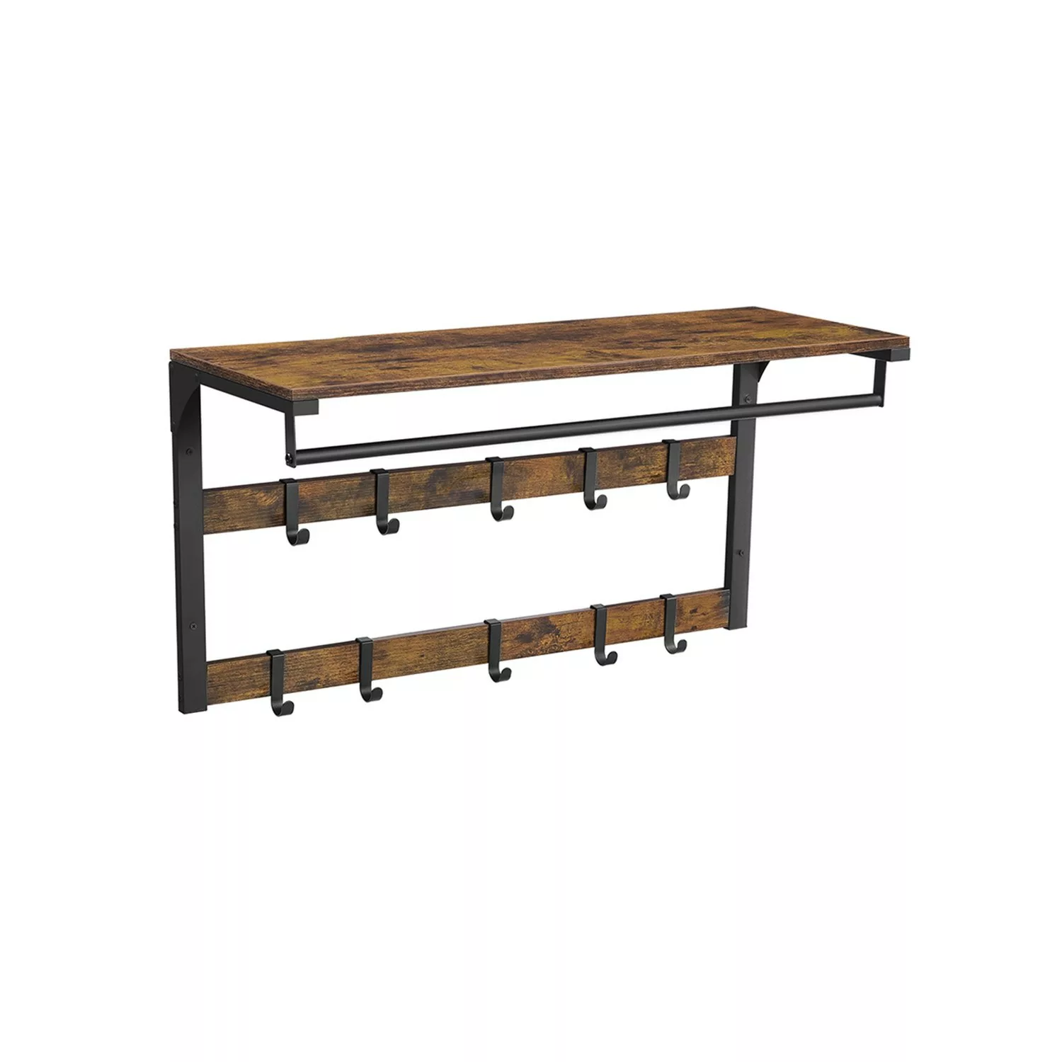 Garderobenleiste   ¦ braun ¦ Holzwerkstoff,Metall ¦ Maße (cm): B: 80 H: 42 günstig online kaufen