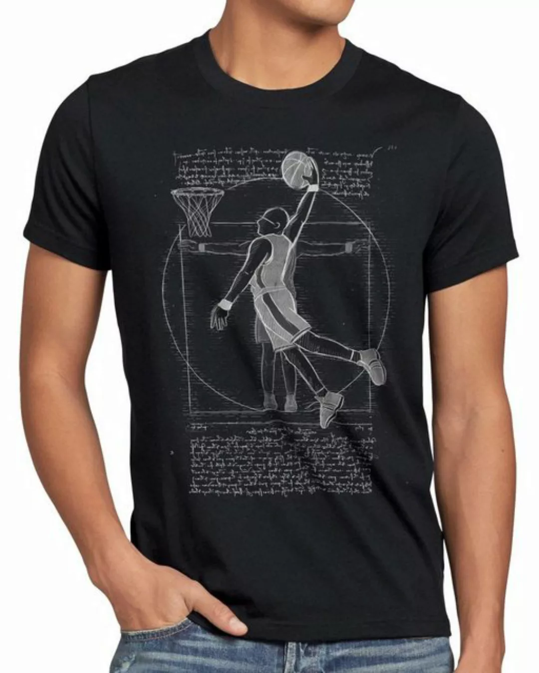 style3 T-Shirt Vitruvianischer Basketballspieler ballsport da vinci mensch günstig online kaufen