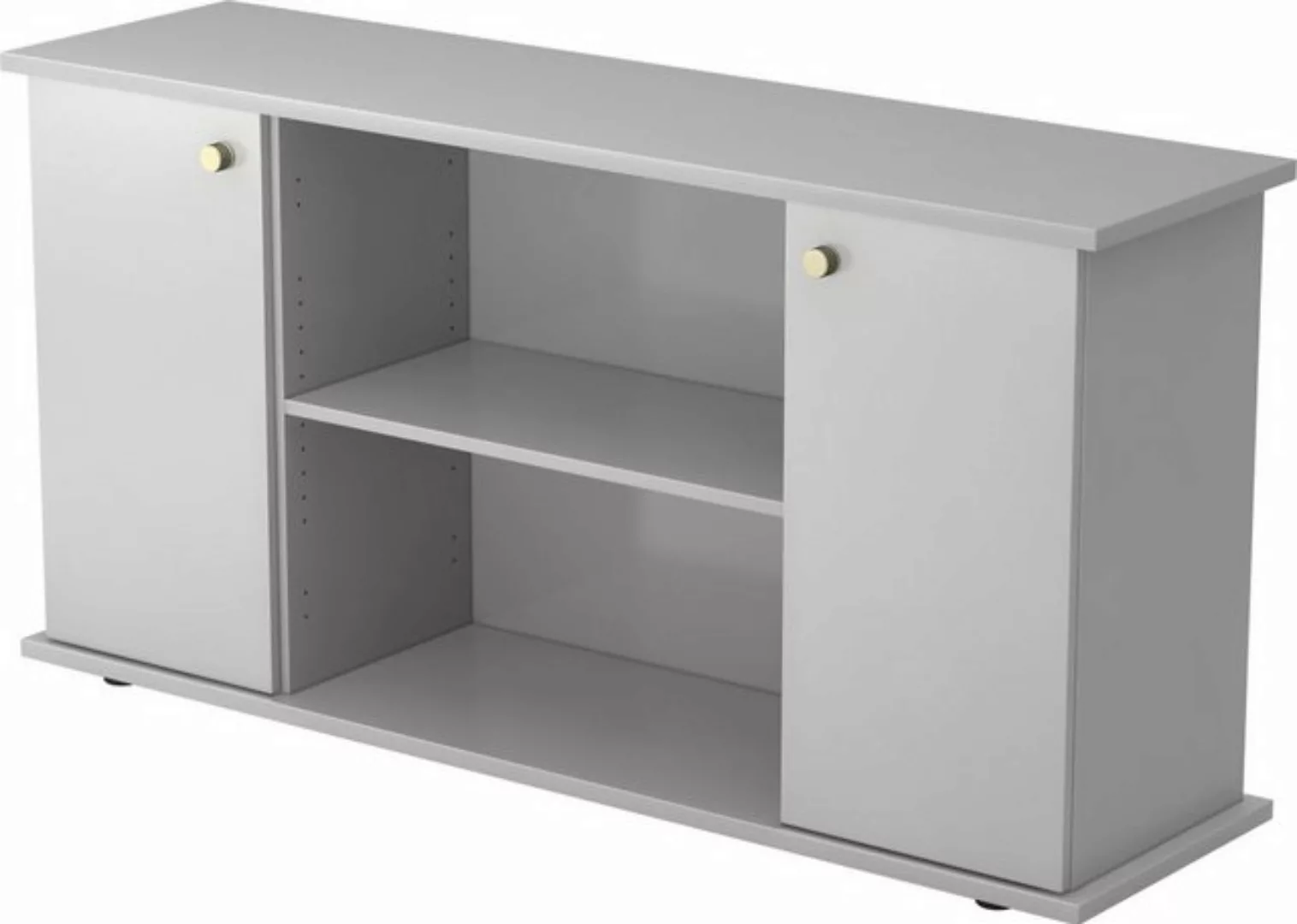 Aktenschrank Sideboard SB 2OH 2 Türen BxTxH 166,1x44,8x84cm Griff SG Grau/G günstig online kaufen