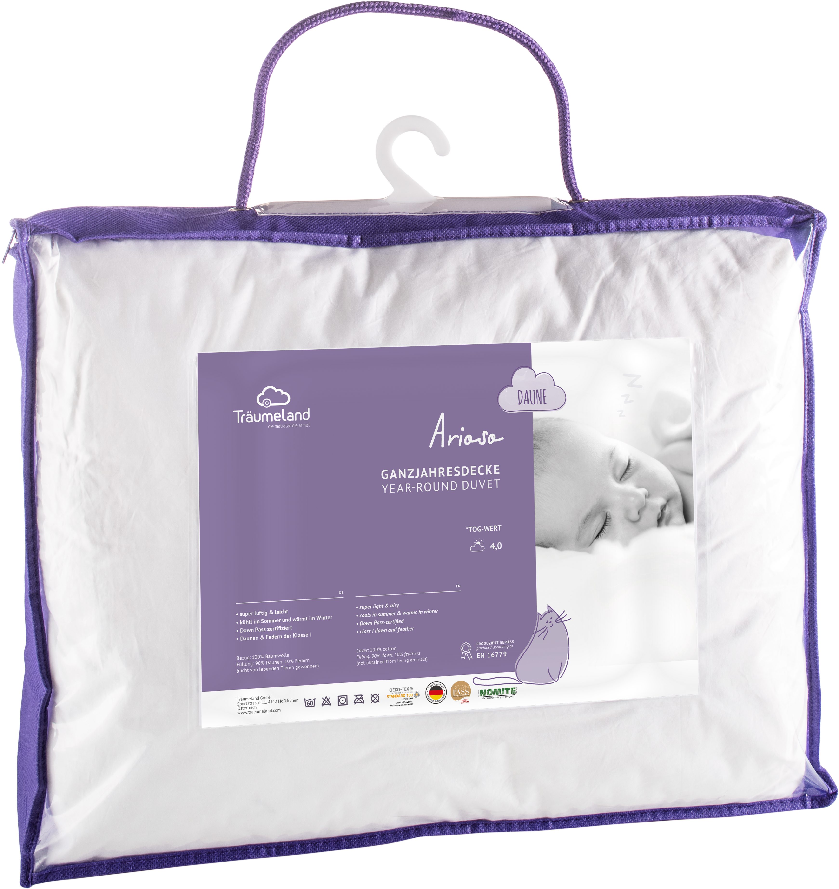 Träumeland Babybettdecke »Arioso«, 4-Jahreszeiten, Bezug 100% Baumwolle, (1 günstig online kaufen