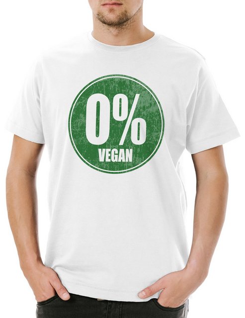 Urban Backwoods Print-Shirt 0% Vegan Herren T-Shirt No Not Anti Meat Fleisc günstig online kaufen