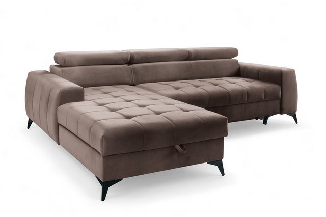 Fun Möbel Ecksofa Schlafsofa Sofa AGNESA XS Stoff Salvador, inkl. Bettkaste günstig online kaufen