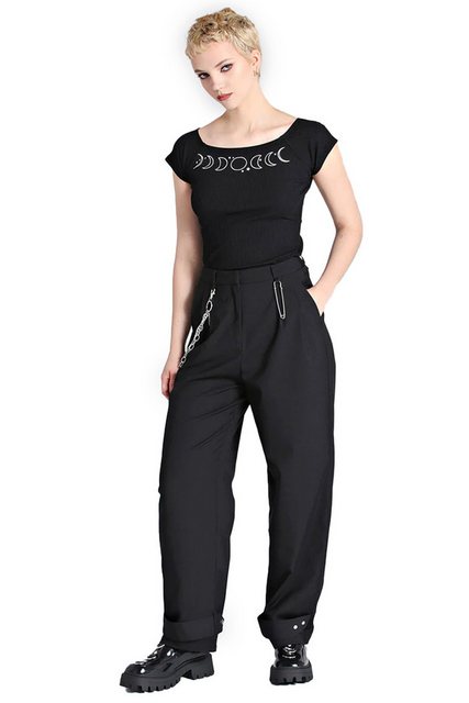 Hell Bunny Stoffhose Rebellion Trousers Gothic Nu Goth Ketten Sicherheitsna günstig online kaufen