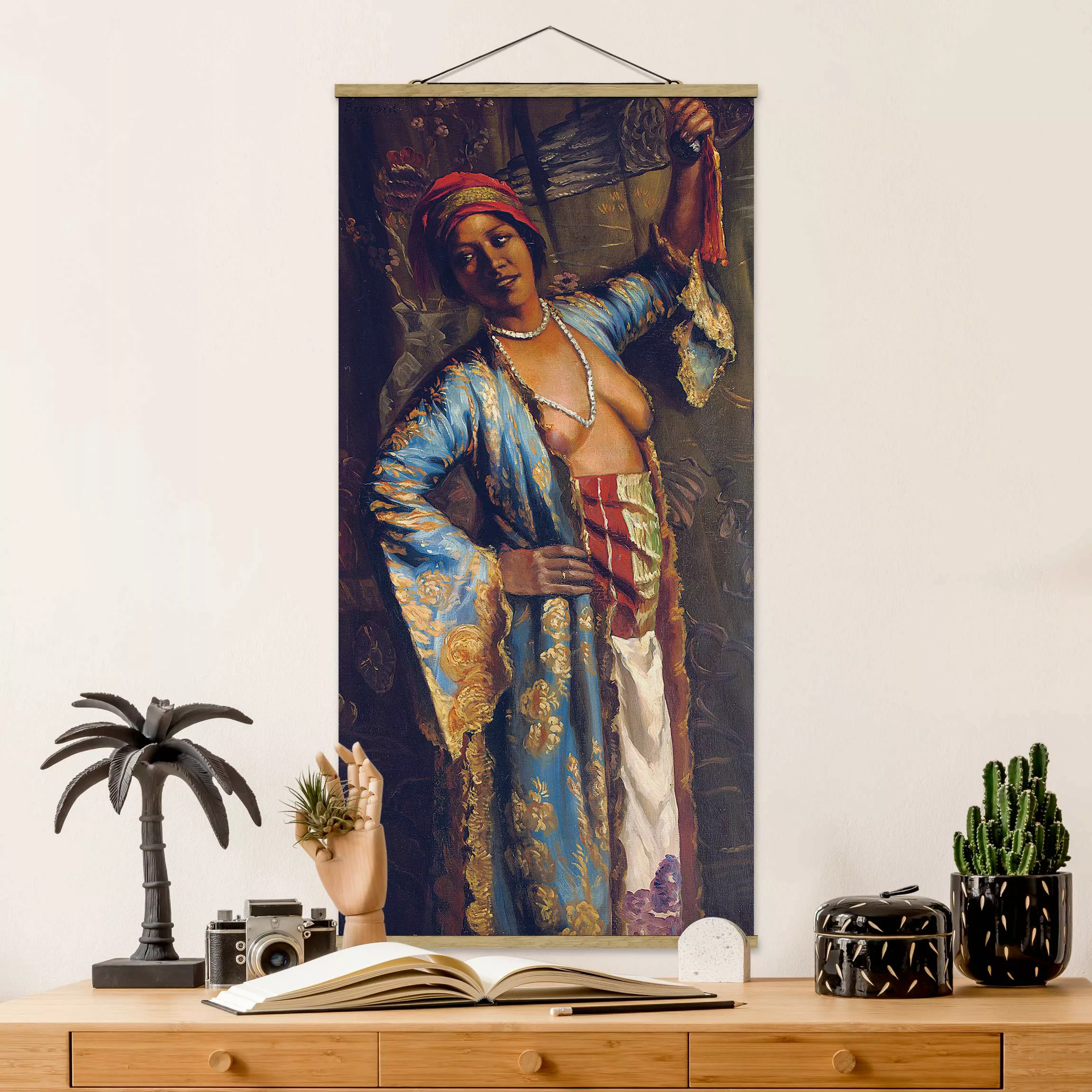 Stoffbild Kunstdruck mit Posterleisten - Hochformat Emile Bernard - Eine ex günstig online kaufen
