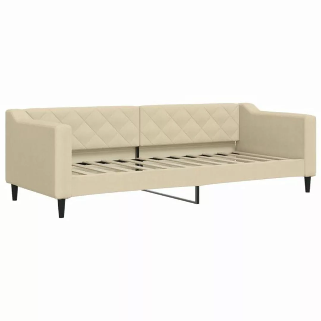 vidaXL Gästebett Gästebett Tagesbett Creme 80x200 cm Stoff Bett Bettgestell günstig online kaufen