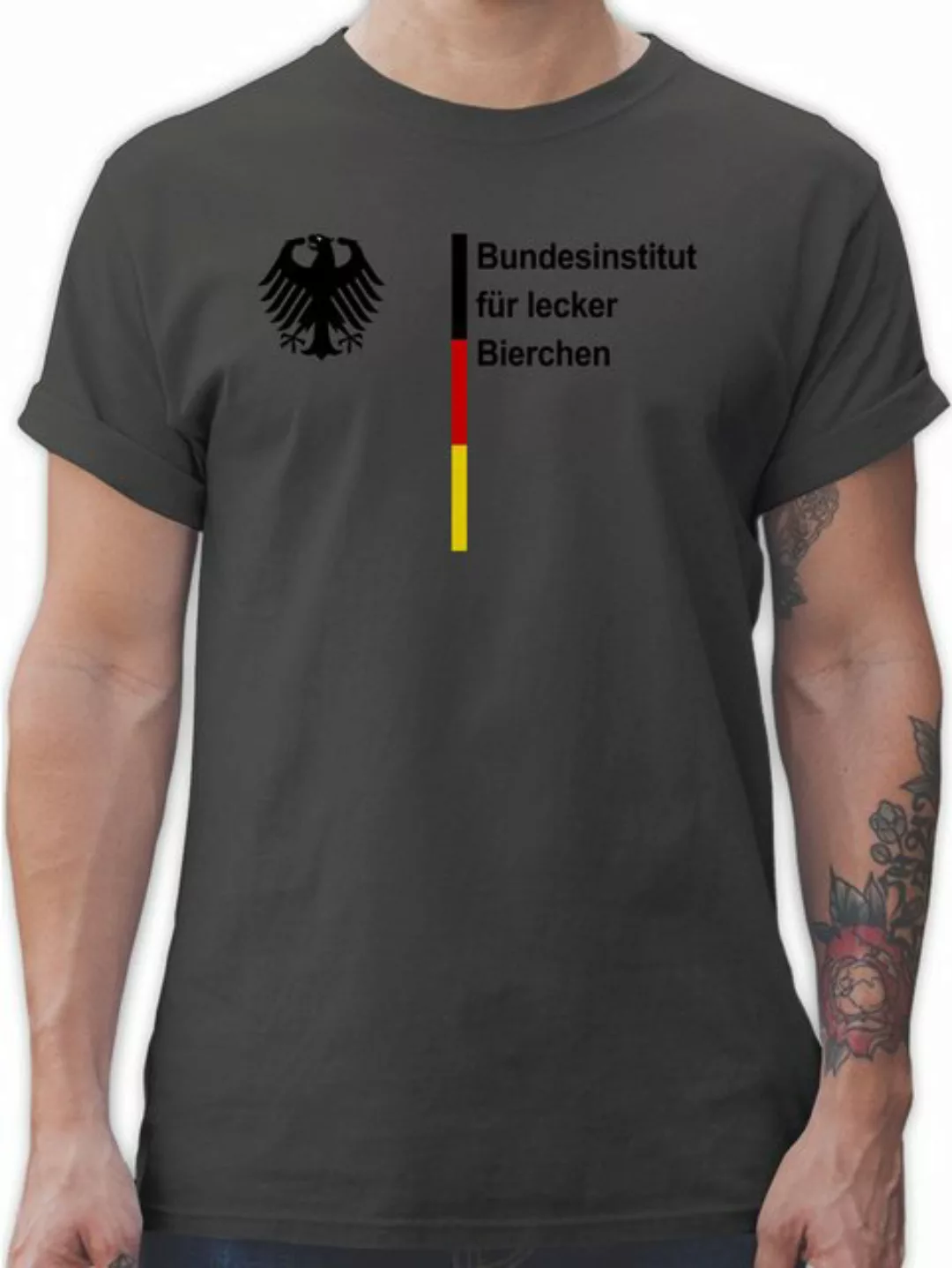 Shirtracer T-Shirt Bundesinstitut für lecker Bierchen, Bier Saufen Sauf Mal günstig online kaufen