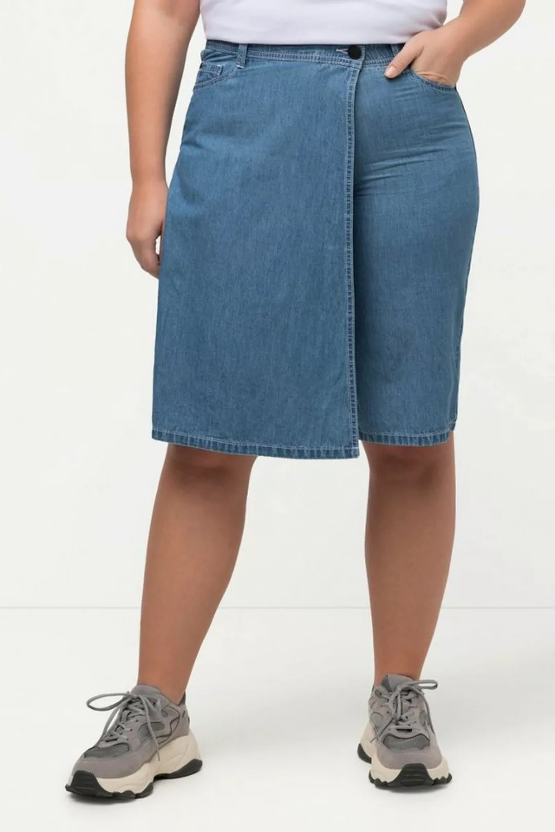 Ulla Popken Jeansshorts Denim-Skort Mary 5-Pocket-Style Elastikbund günstig online kaufen