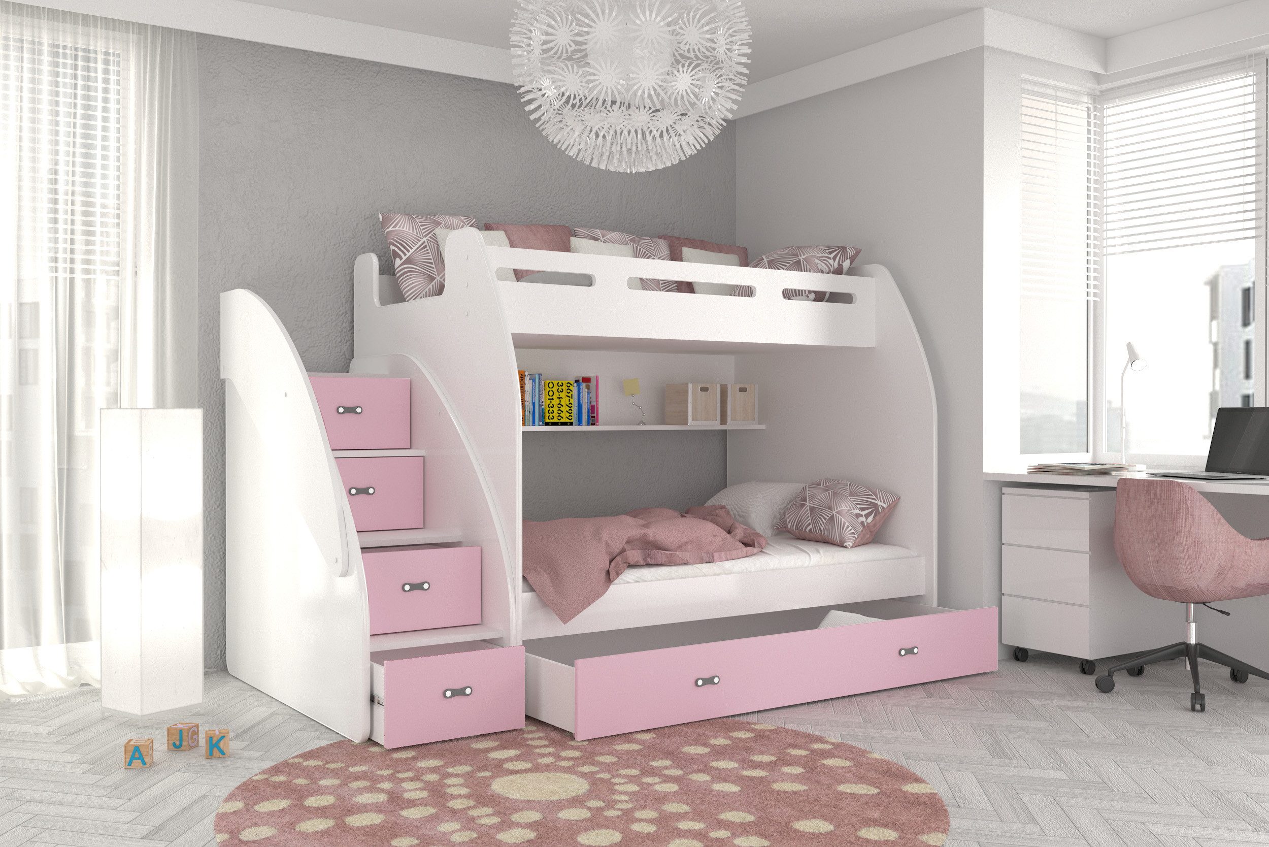 AJKmeble Hochbett Etagenbett 90x200 / 120x200cm, günstig online kaufen