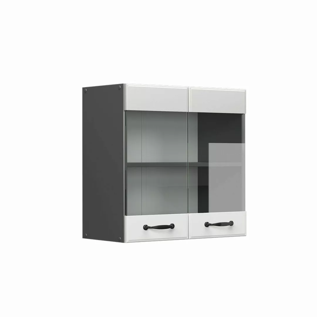 Vicco Glashängeschrank R-Line, Weiß Landhaus/Anthrazit, 60 günstig online kaufen