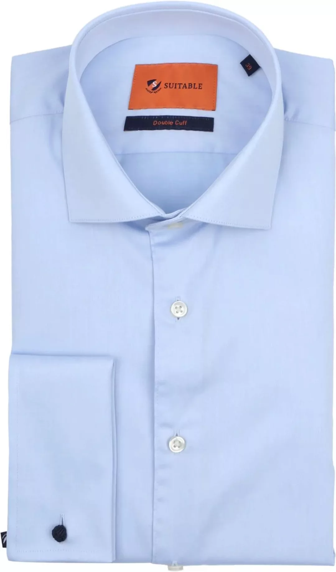 Suitable Hemd Doppelmanschette Blau - Größe 40 günstig online kaufen