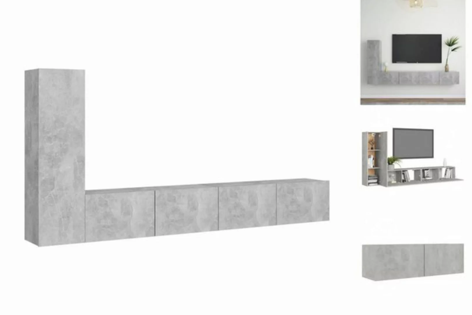 vidaXL TV-Schrank 3-tlg TV-Schrank-Set Betongrau Spanplatte günstig online kaufen