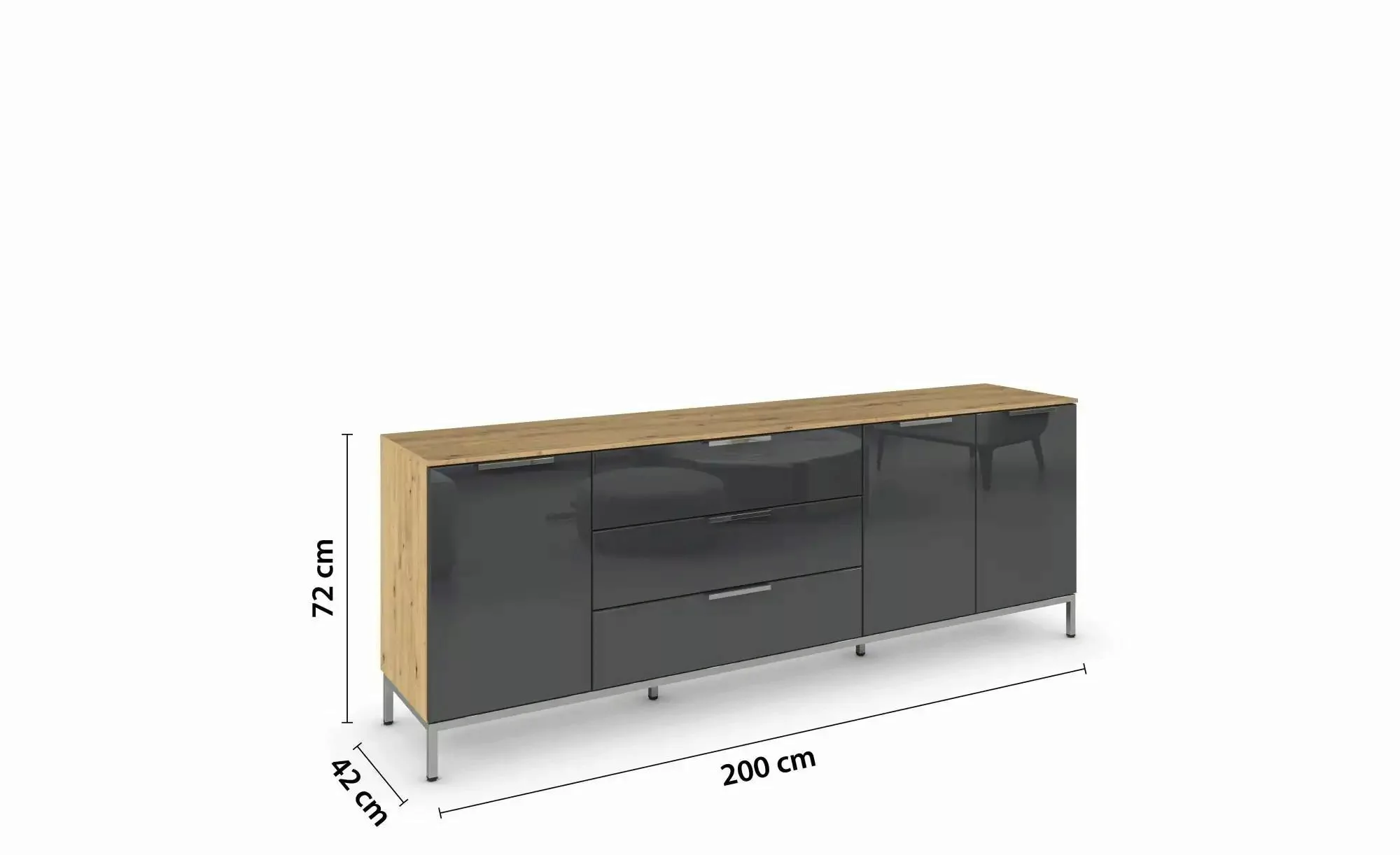 Sideboard ¦ holzfarben ¦ Maße (cm): B: 199 H: 72 Kommoden & Sideboards > Si günstig online kaufen