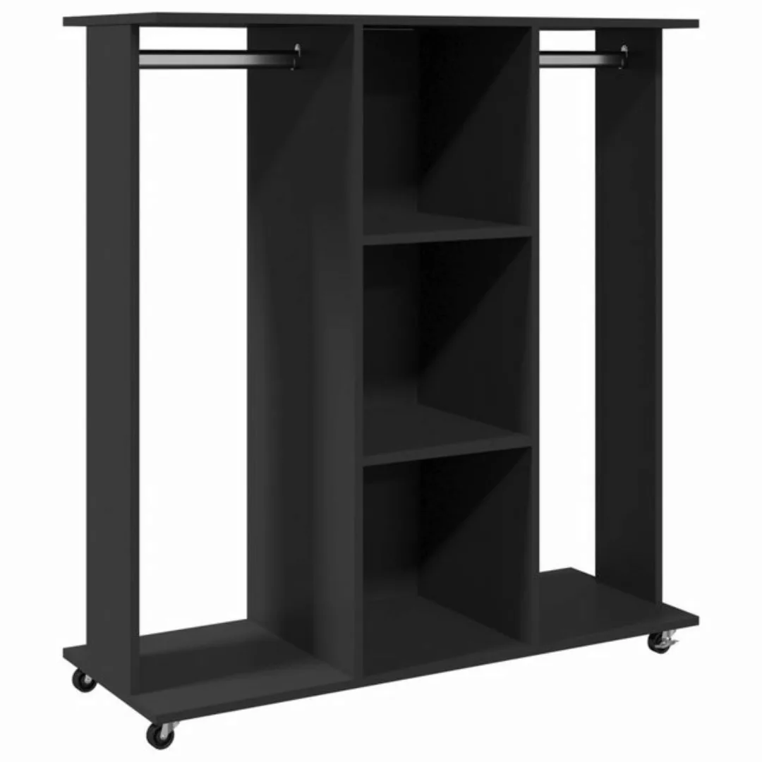 vidaXL Kleiderschrank Kleiderständer mit Rollen Schwarz 102x38x110 cm Spanp günstig online kaufen