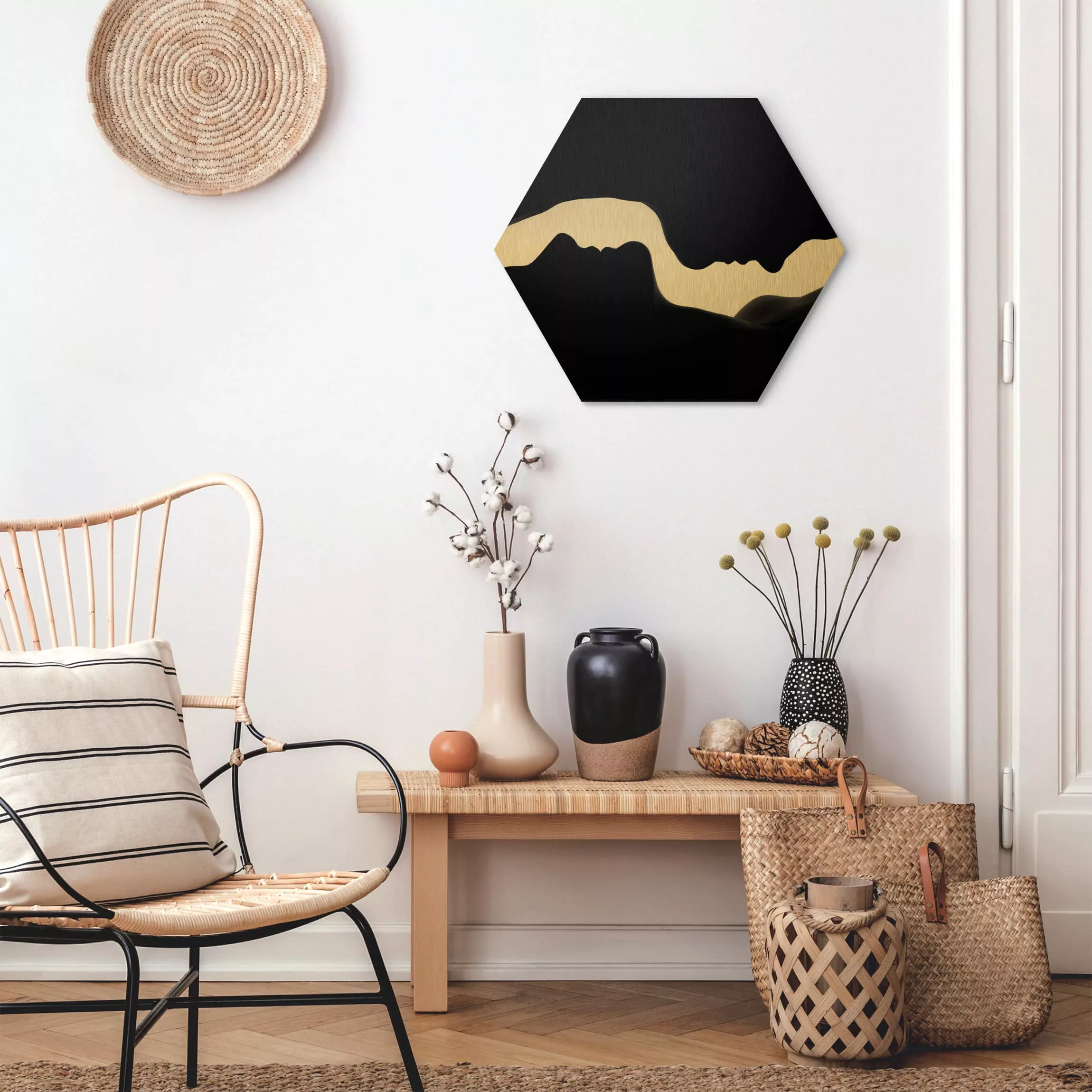Hexagon-Alu-Dibond Bild Portrait Silhouetten günstig online kaufen