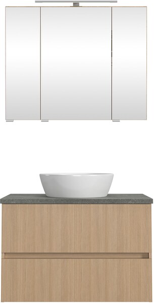 welltime Badmöbel-Set "Eixo", 80 cm breit, Badmöbel mit LED-Beleuchtung günstig online kaufen