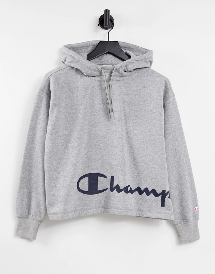 Champion – Sweatshirt in Grau mit Kapuze günstig online kaufen