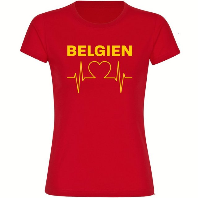 multifanshop T-Shirt Damen Belgien - Herzschlag - Frauen günstig online kaufen