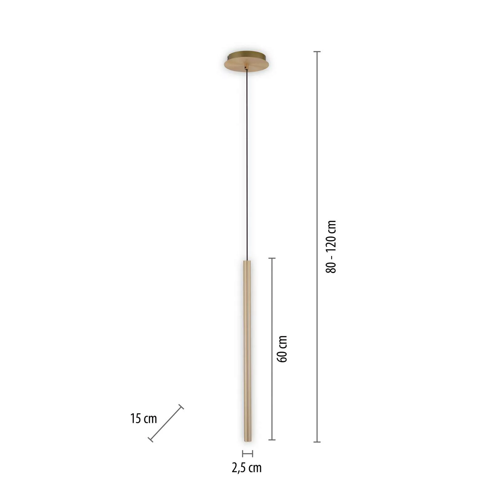 LED Pendelleuchte Flute in Messing-matt 4,2W 520lm günstig online kaufen