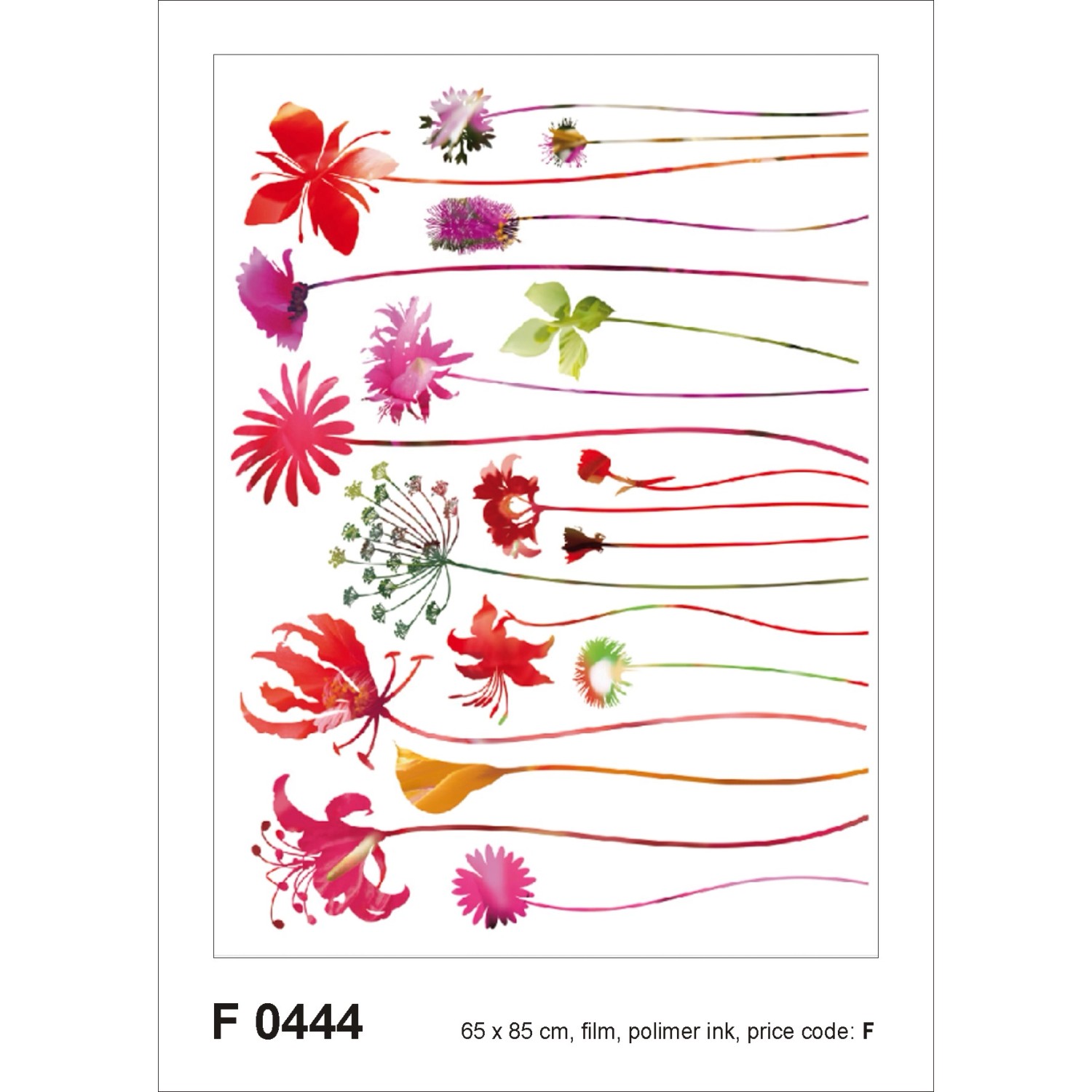 Sanders & Sanders Wandtattoo Blumen Rot Grün und Lila 65 x 85 cm 600254 günstig online kaufen
