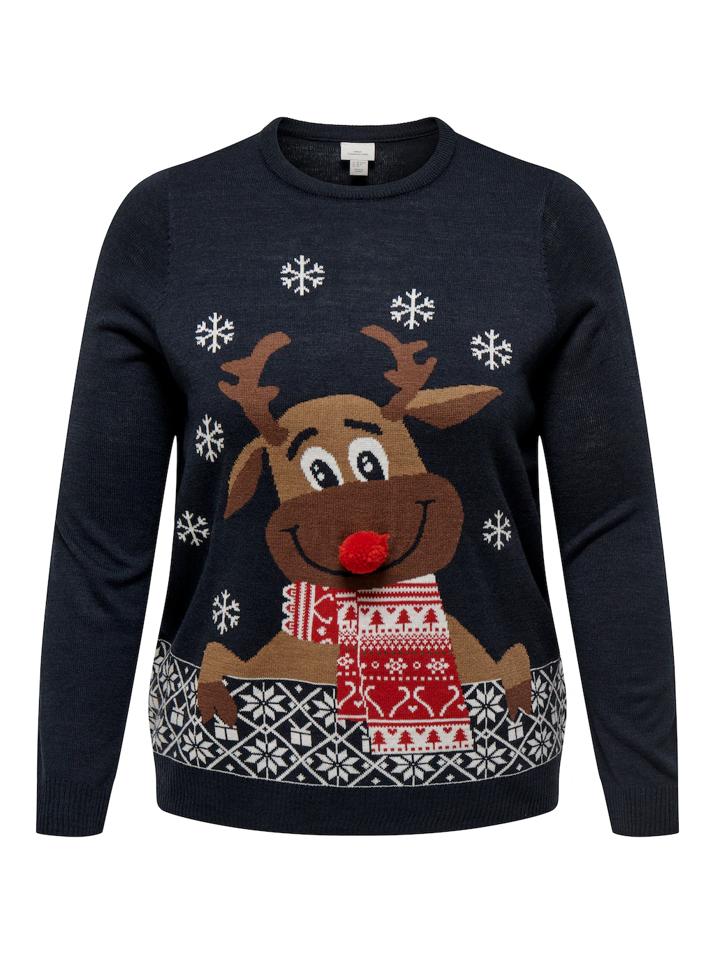 ONLY CARMAKOMA Weihnachtspullover "CARXMAS LS O-NECK MIX DETAIL BOX KNT" günstig online kaufen