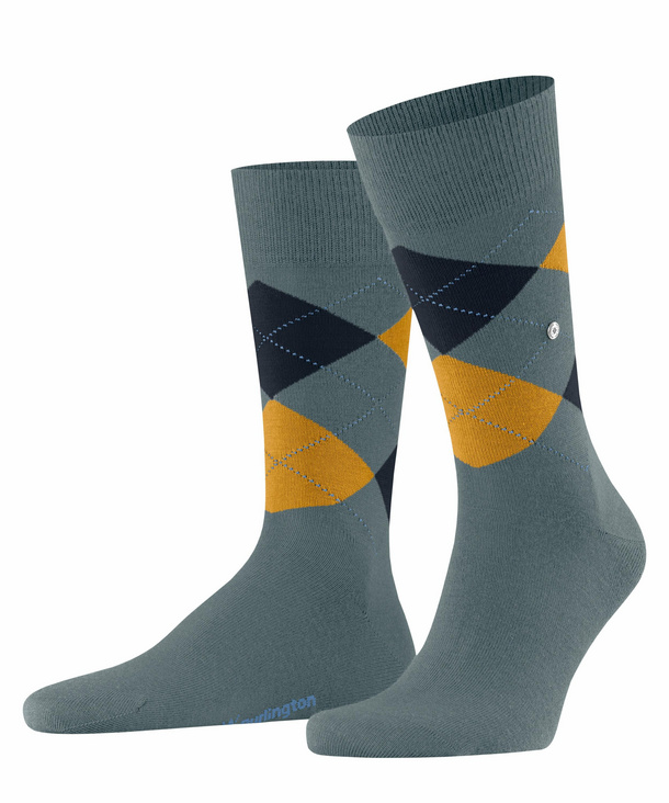 Burlington Edinburgh Herren Socken, 40-46, Grau, Argyle, Schurwolle, 21182- günstig online kaufen