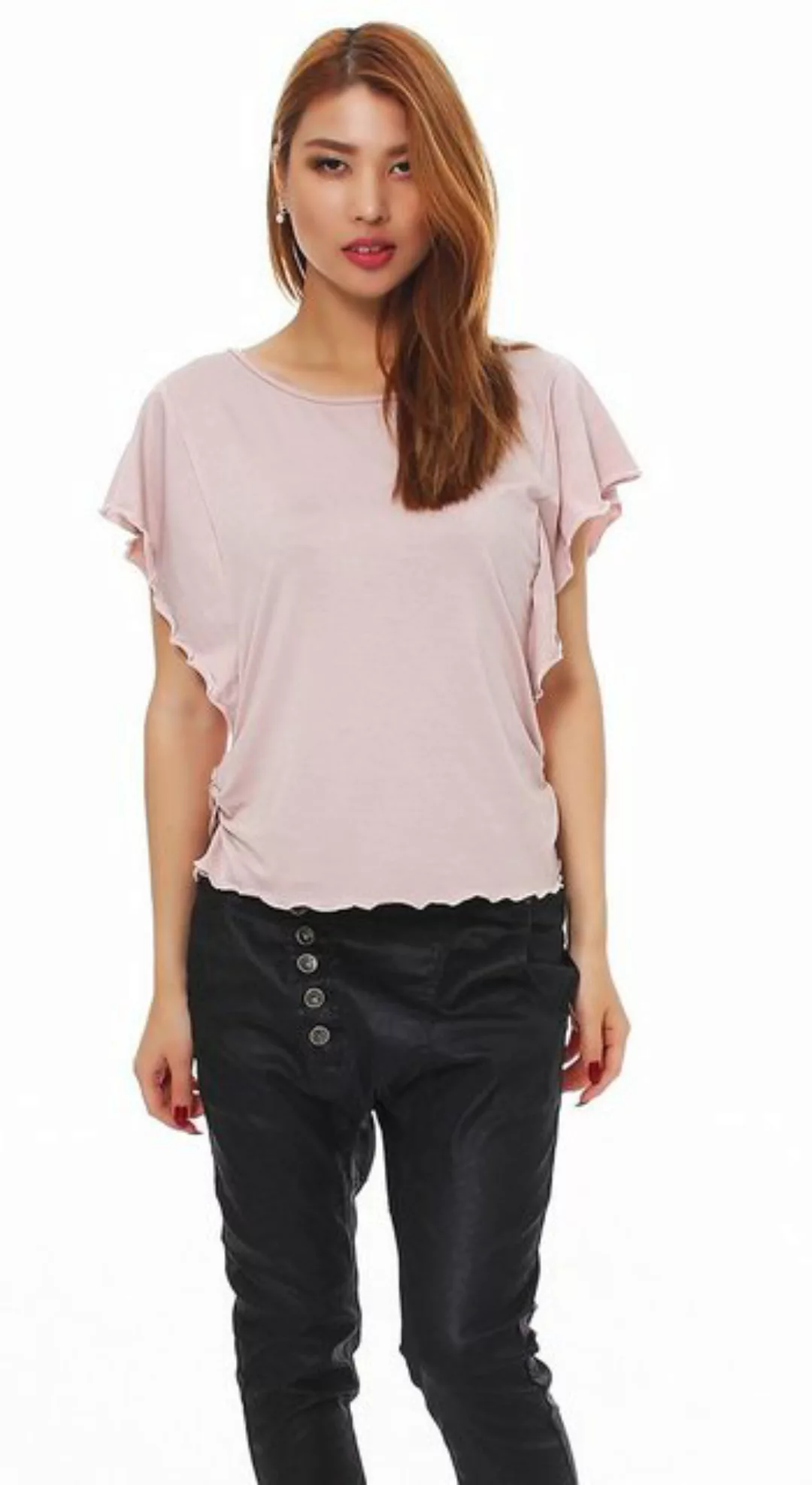 Mississhop Kurzarmshirt Damen T-Shirt Kurzarmshirt Schmetterlingärmeln M.50 günstig online kaufen