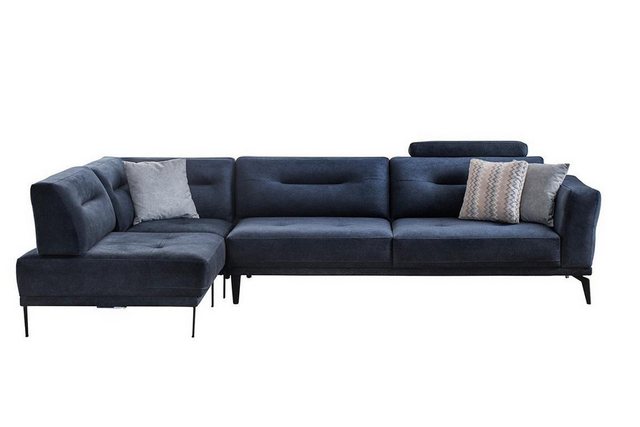 Xlmoebel Ecksofa Wohnzimmer Ecksofa in Dunkelblau mit L-Form aus Stoff im m günstig online kaufen