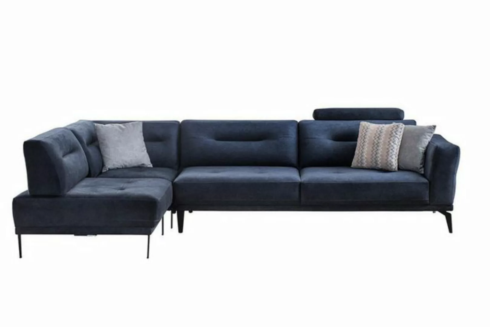 Xlmoebel Ecksofa Wohnzimmer Ecksofa in Dunkelblau mit L-Form aus Stoff im m günstig online kaufen