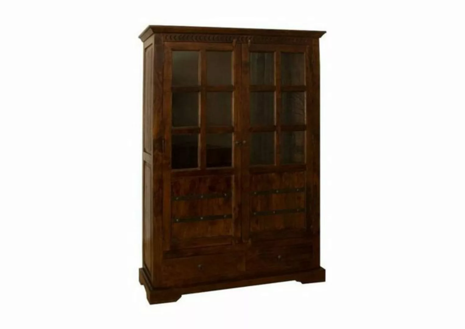 Massivmoebel24 Standvitrine (Vitrine Akazie 134x50x196 nougat lackiert OXFO günstig online kaufen