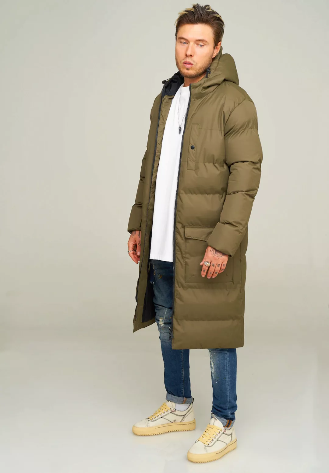 behype Parka "LONGLINE PUFFER PARKA", mit Kapuze günstig online kaufen